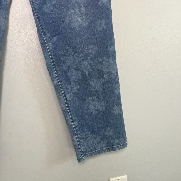 J Jill Womens Floral Denim Slim Straight Jeans Plus Sz 18 Blue Feminine Timeless - Picture 4 of 15